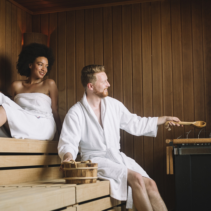 couple in sauna