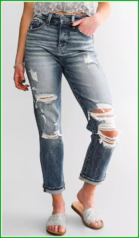 Buckle Black Jeans | Mom Jeans