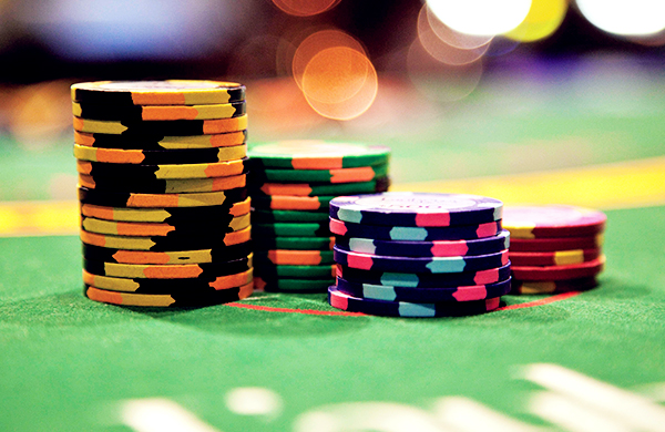 Chips on a casino table
