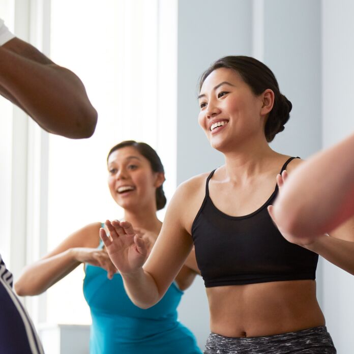 Women having fun in a dance class