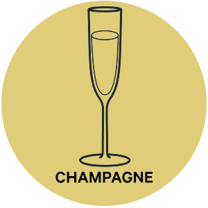 Champagne sparkling wine style glass