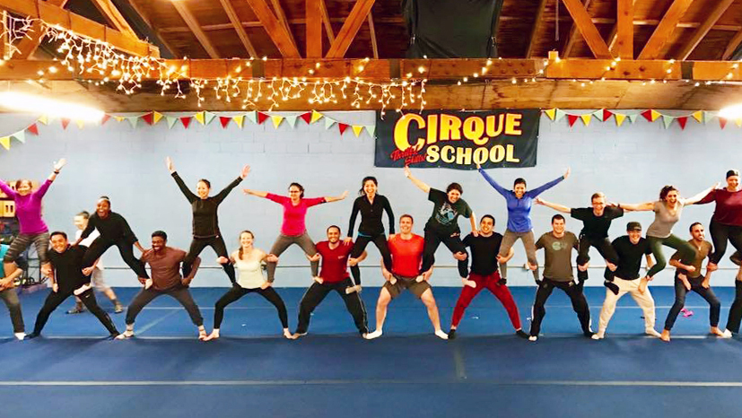 Cirque School LA students during class