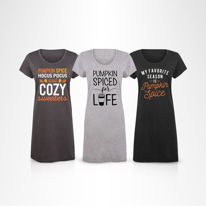 pumpkin spice women's sleep shirts