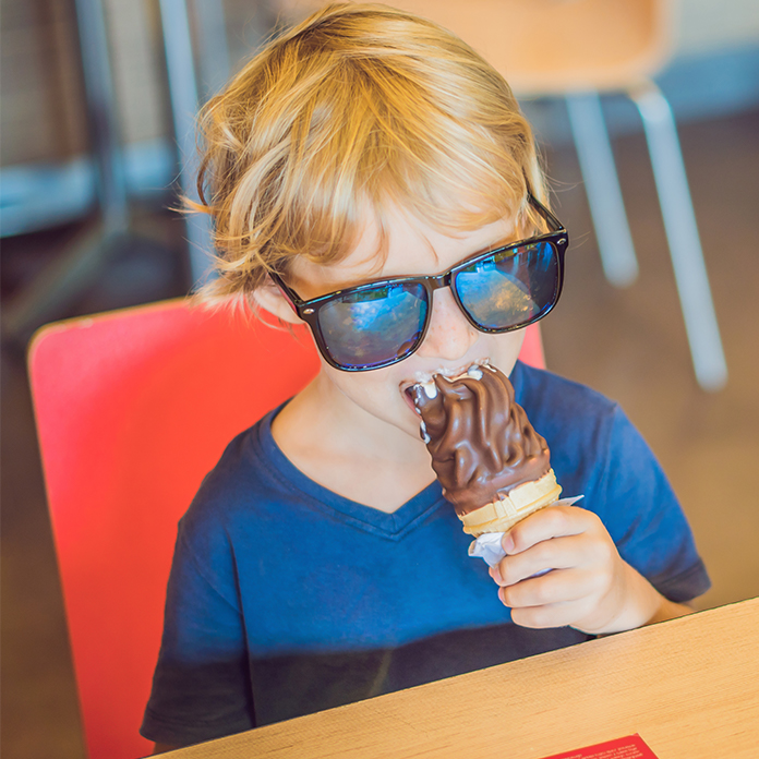 Kid eating ice cream 