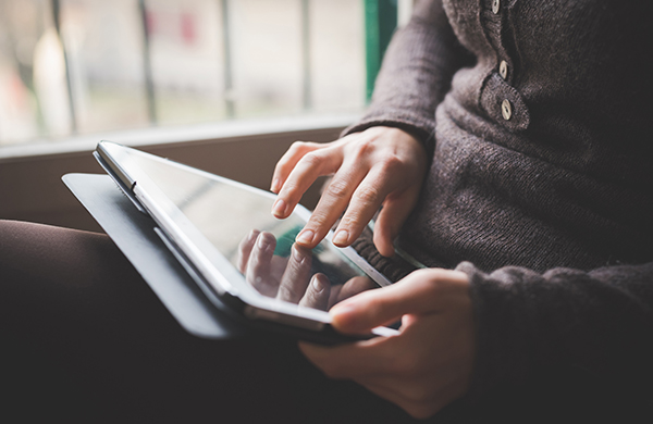 woman using a tablet