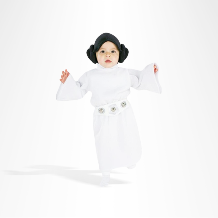 Toddler in Princess Leia costume