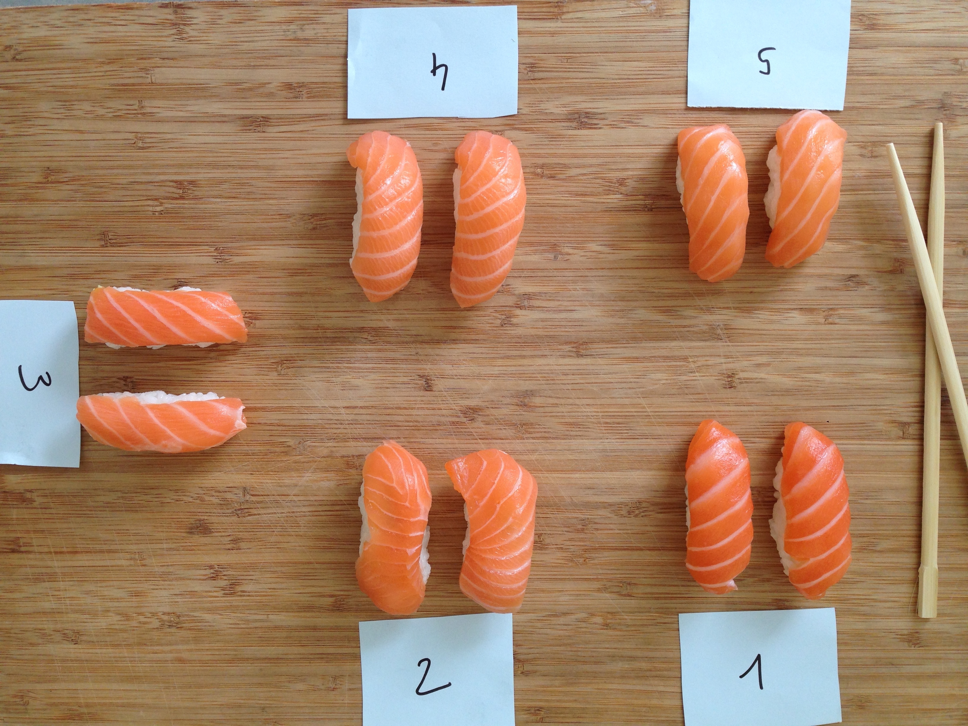 5 sushis saumon au banc d’essai