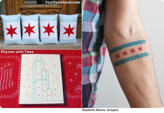 My first tattoo A simple variation of the Chicago Flag by Josh Grable   Speakeasy Custom Tattoo  Chicago IL  rtattoos