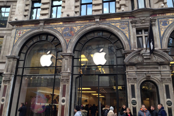 The exterior of the Apple Store on Regent Street in London