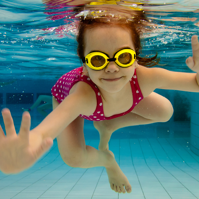 Child swimming at Hansen Dam Aquatic Center