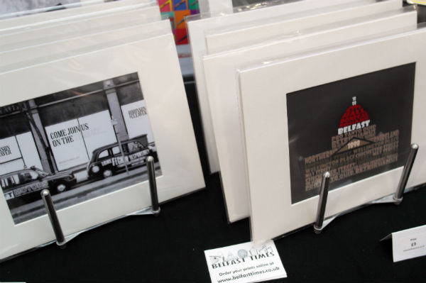 Art by Belfast Blogger 'The Belfast Times' being sold at St George's Sunday Market