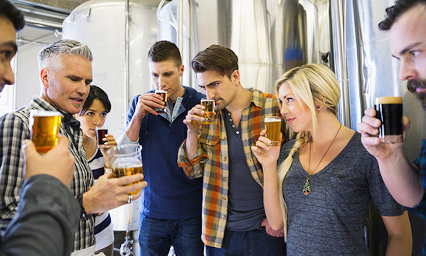 friends tasting beer