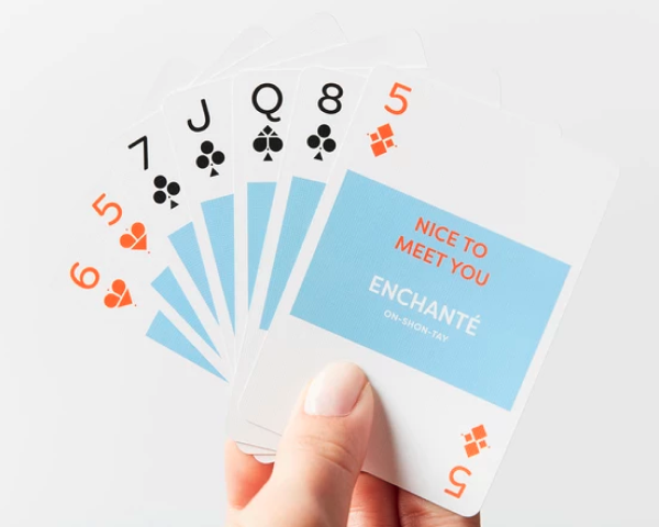 Best travel gifts, language playing cards