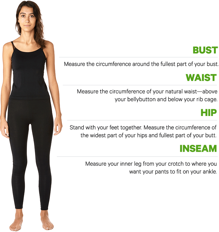 Women's Pants Size Chart & Fit Guide