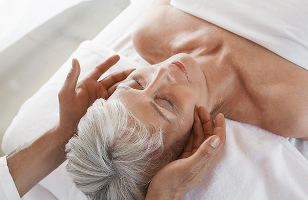 mother getting massage