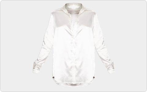 White satin button-up tall top