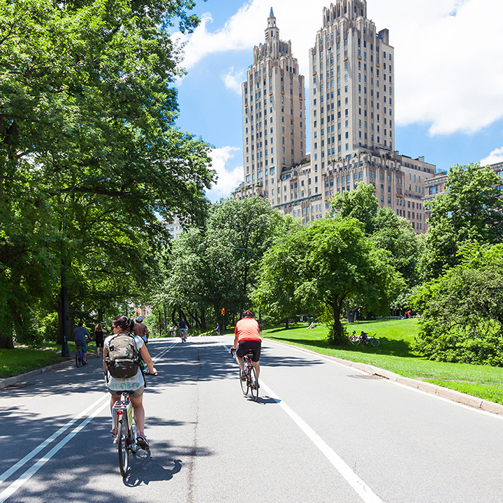 biking at central park in new york city