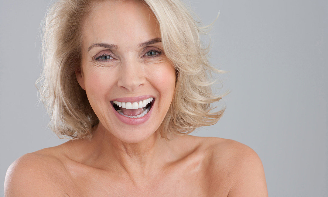 Older woman with wrinkles