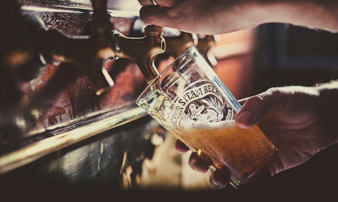 Anchor Brewing glass being filled
