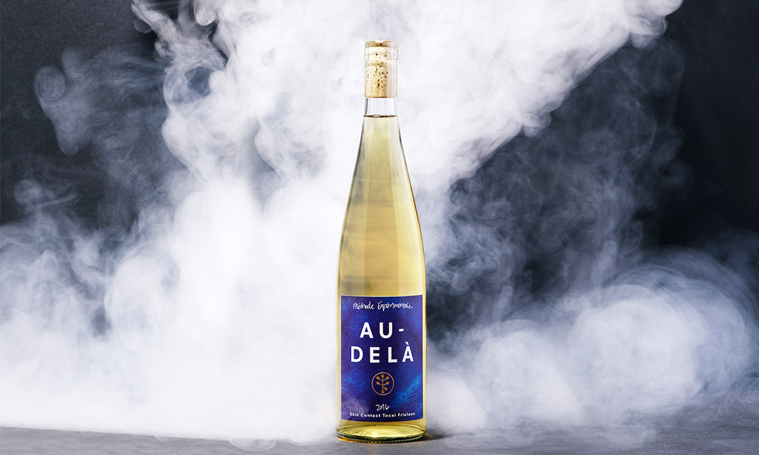 Bottle of orange wine