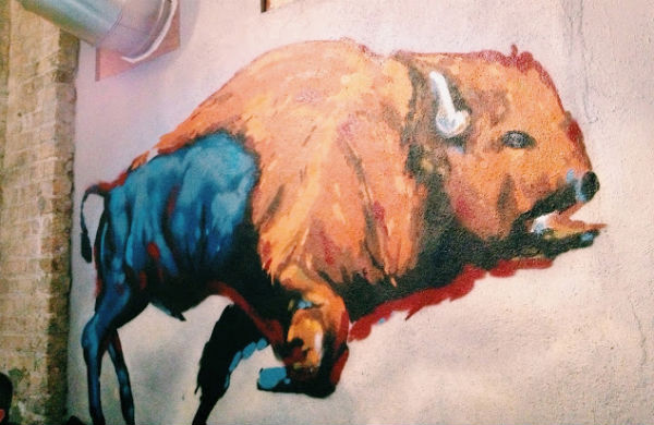 Painting of a bison in Bison in Dublin