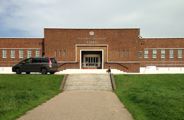 Exterior of Parliament Hill Lido in London