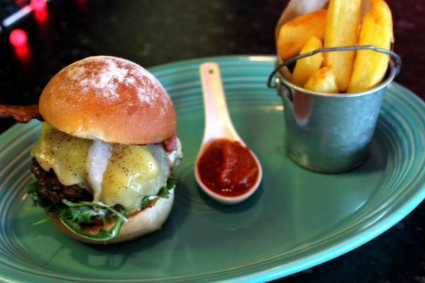 A serving of burger and chips in Belfast