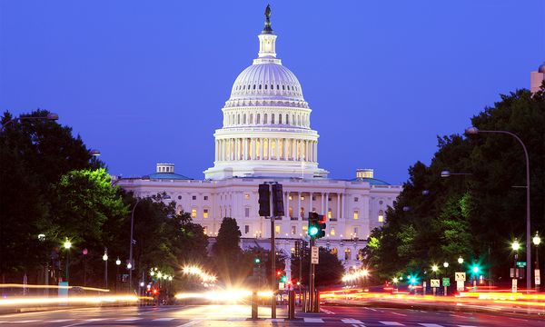 US Capitol Building at night
