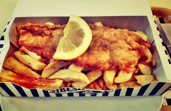 Fish and chips from Beshoff in Dublin city centre