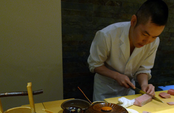 Chef Toru at Sushi Tetsu – the best sushi experience in London.