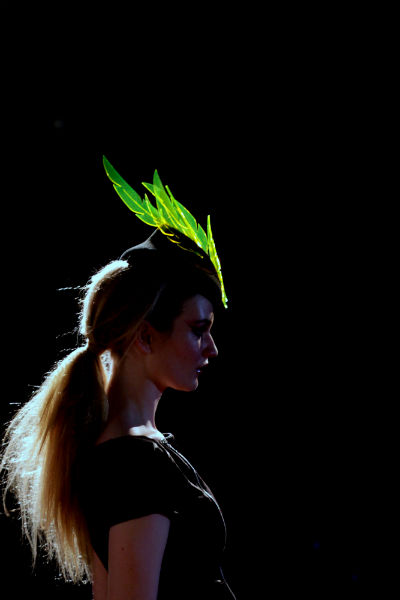 A model at Belfast Fashion week wearing Grainne Maher clothing