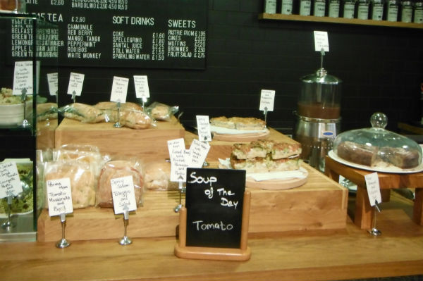 Sandwiches on display at The Photographer's Gallery Cafe in London