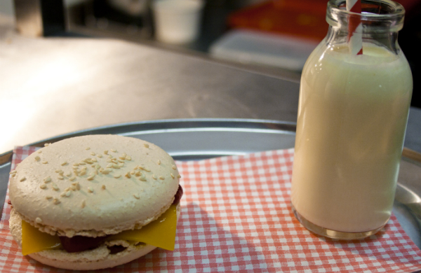 Macaron and Milkshake Desert at Burger Meats Bun