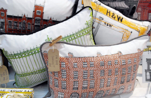 Cushions being sold at St George's Market