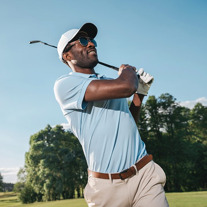 man golfing