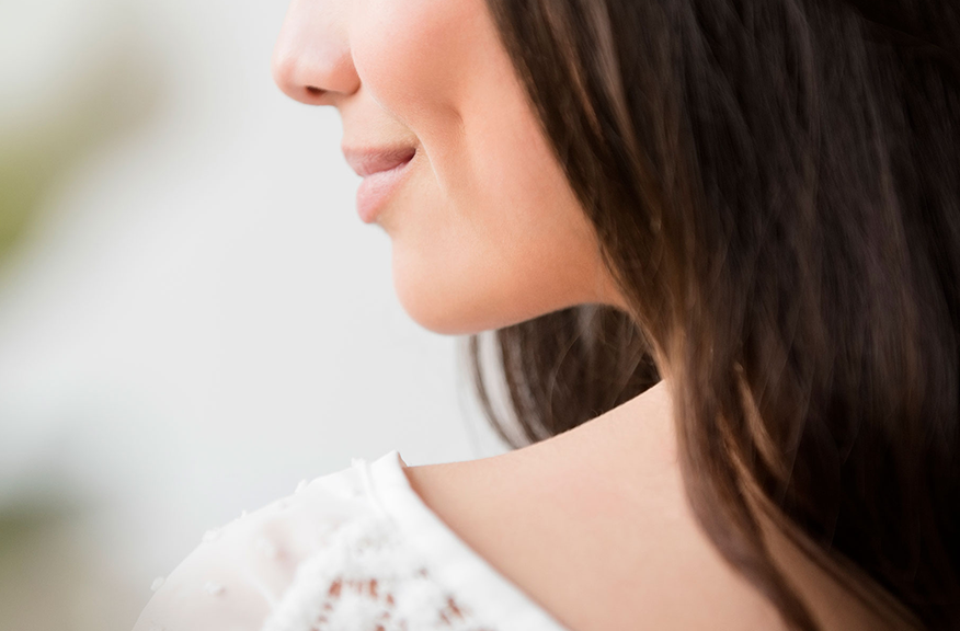 Woman with full lips
