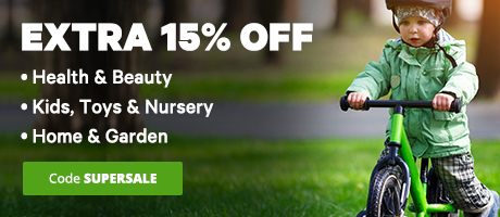 15% off Health & Beauty | Kids, Toys & Nursery | Home & Garden