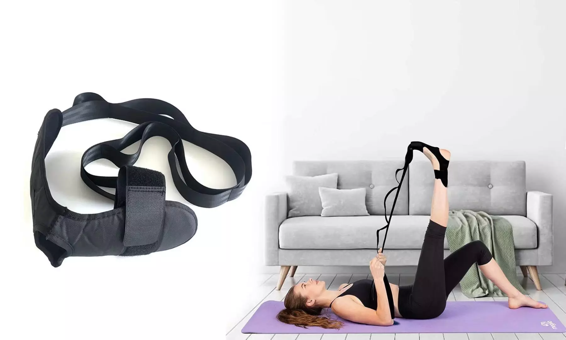 Yoga Stretching Strap Foot and Calf Stretch Exercise Strap Stretch Strap Belt - Primary Image