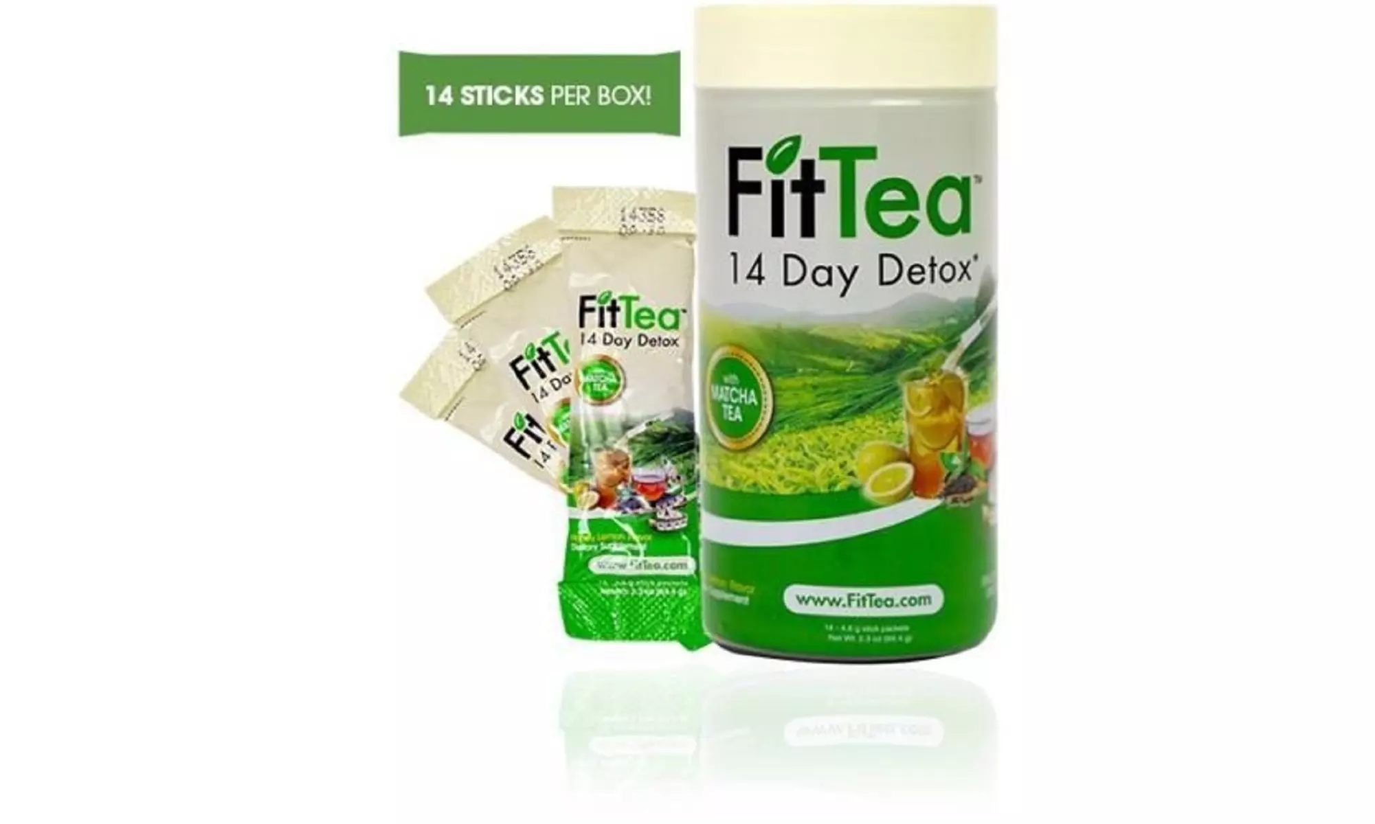 Fit Tea 14 Stick Per Box - Detox tea, All naturall Ingredients Sealed Non Gmo - Primary Image