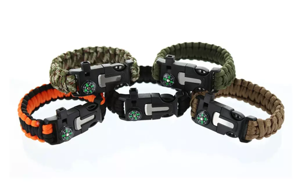 5-in-1 Emergency Paracord Bracelets  Compass & Scrape Survival-Kit - Primary Image