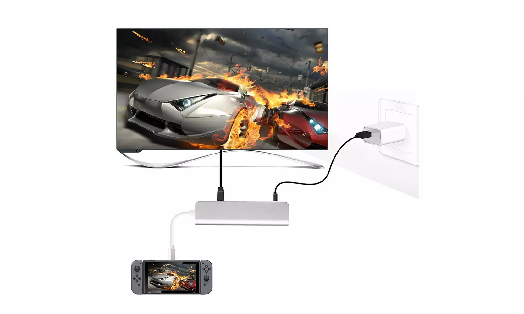 4-in-1 USB Type C To 4K HDMI  USB C Adapter Port with 2 USB 3.0 Ports - Second Medium