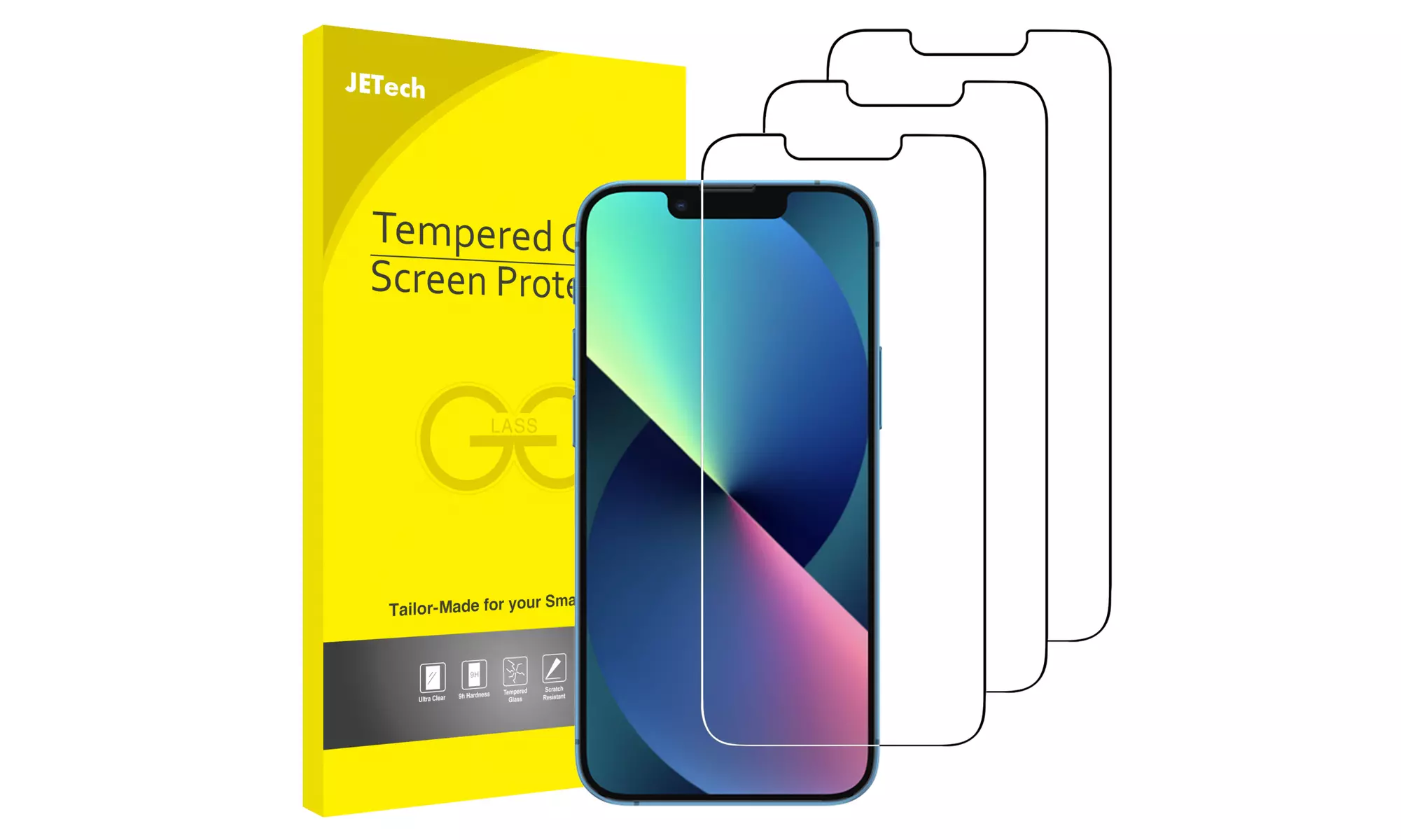 Screen Protector for iPhone X/XR/XS/XS Max, 11/12/13, Mini, Pro, Pro Max, 3-Pack