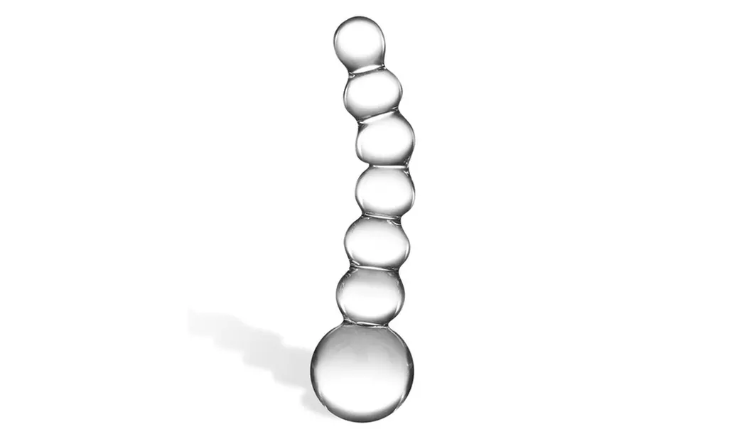 Glas 5 Curved Glass Beaded Dildo - Primary Image