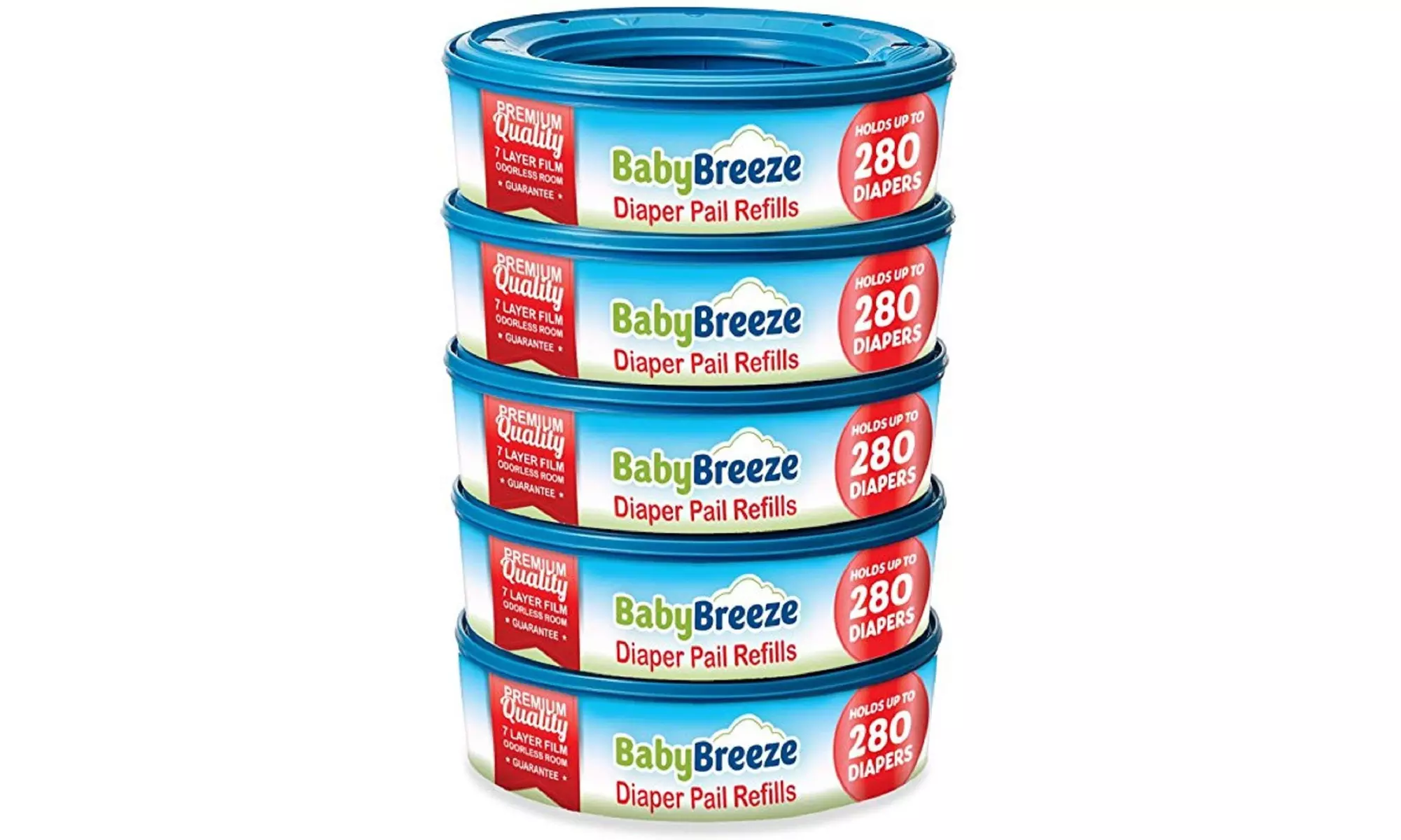 Diaper Pail Refill Bags for Playtex Diaper Genie 1400 Count 5-Pack By BabyBreeze - Primary Image