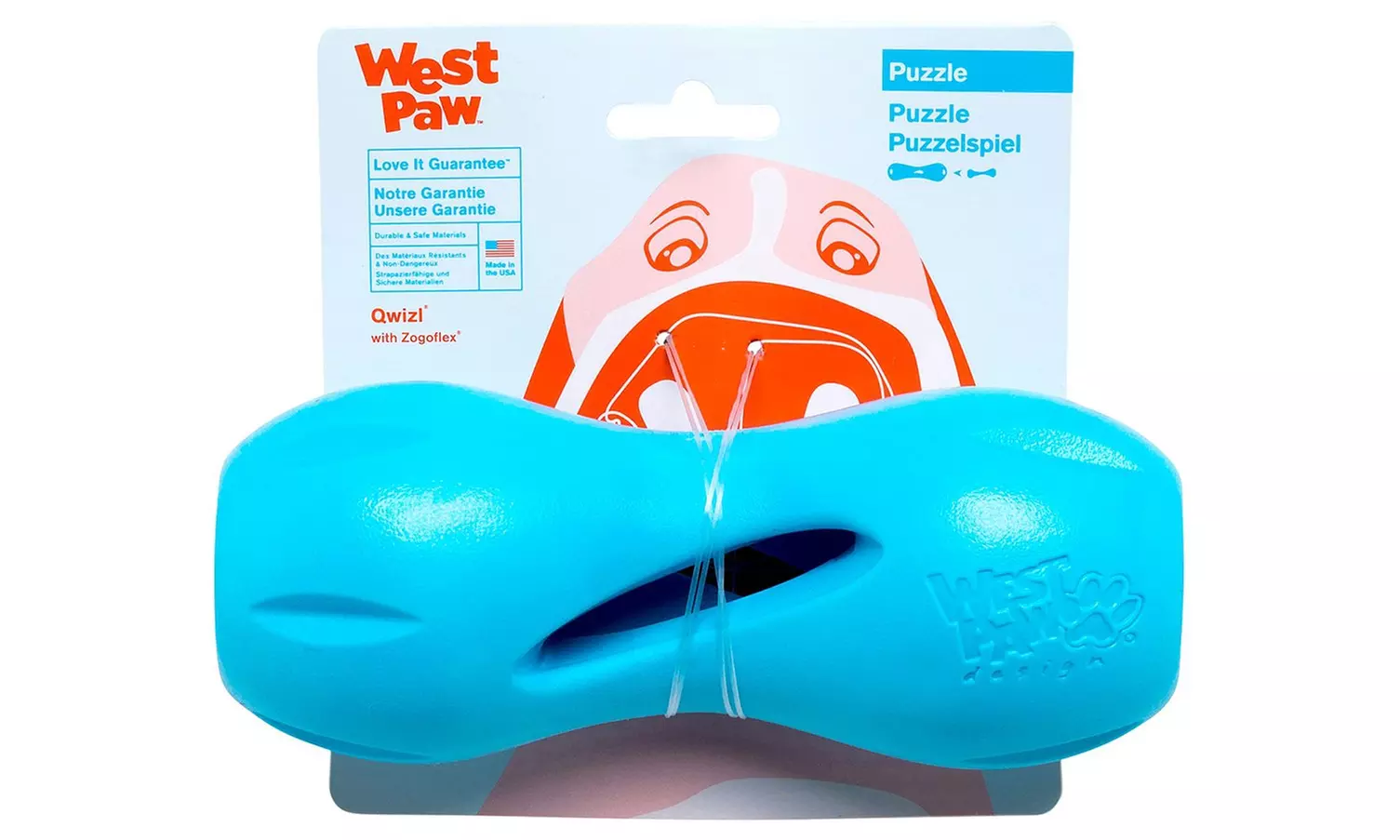 Interactive Treat Dispensing Dog Puzzle Treat Toy for Dogs - Large (Aqua Blue) - Primary Image