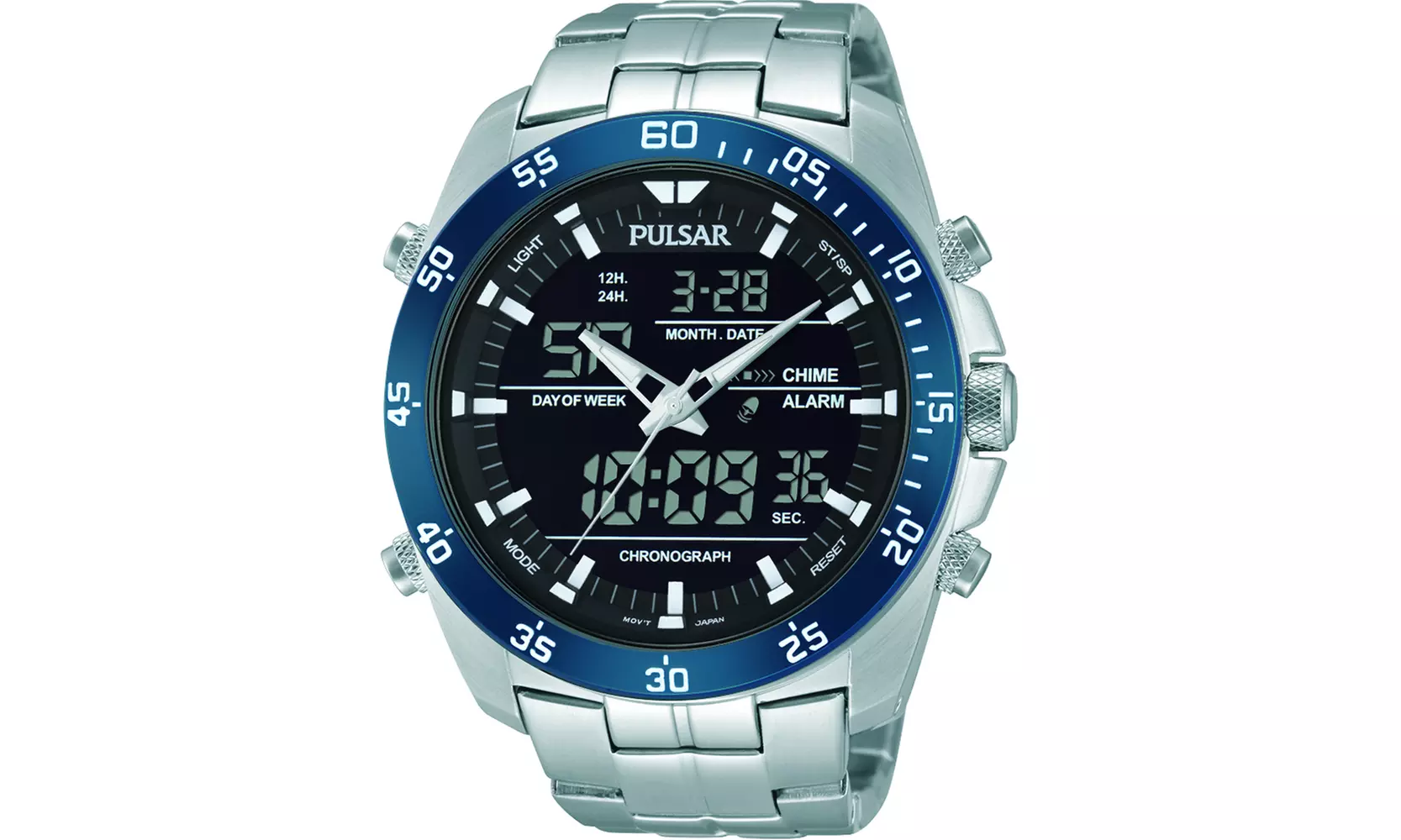 Pulsar PW6013 Men's Sport Collection Chronograph Watch in Silver - Primary Image