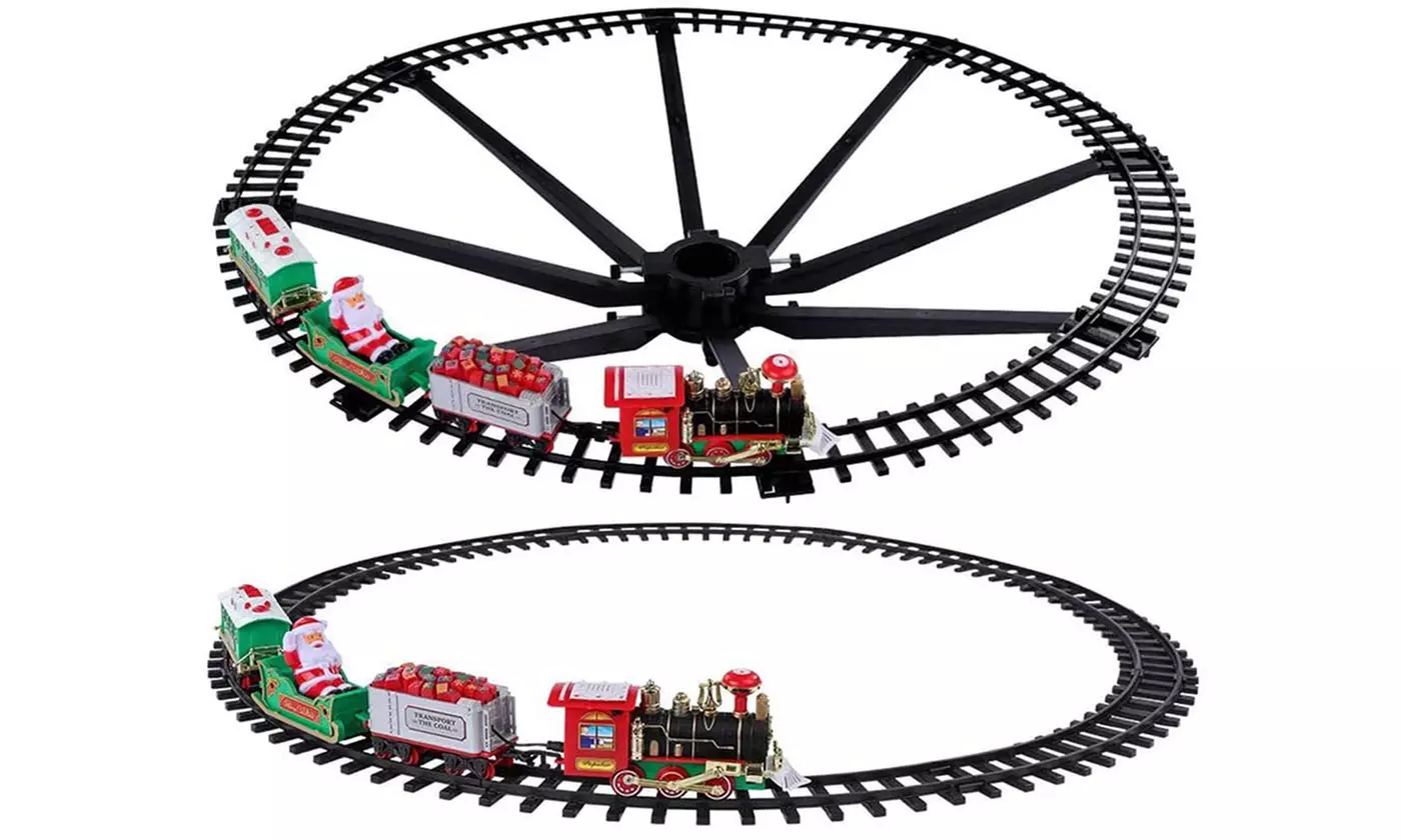 Christmas Train Toy Set w/ Sound & Light: Great Holiday Gift!