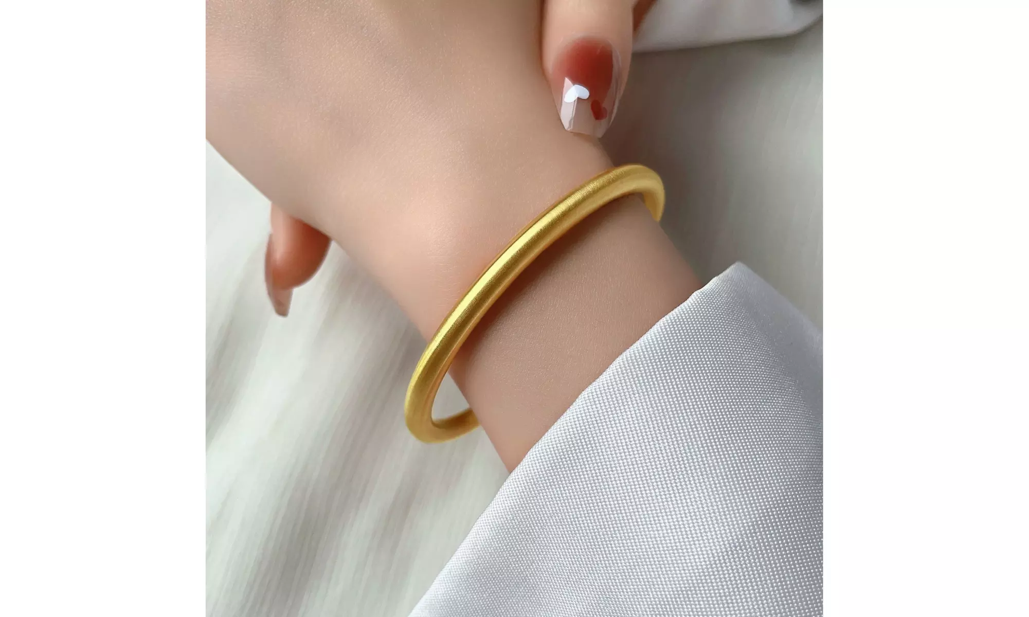 4mm 14K Gold Plated Bracelet Stainless Steel Stackable Round Bangle Bracelet 