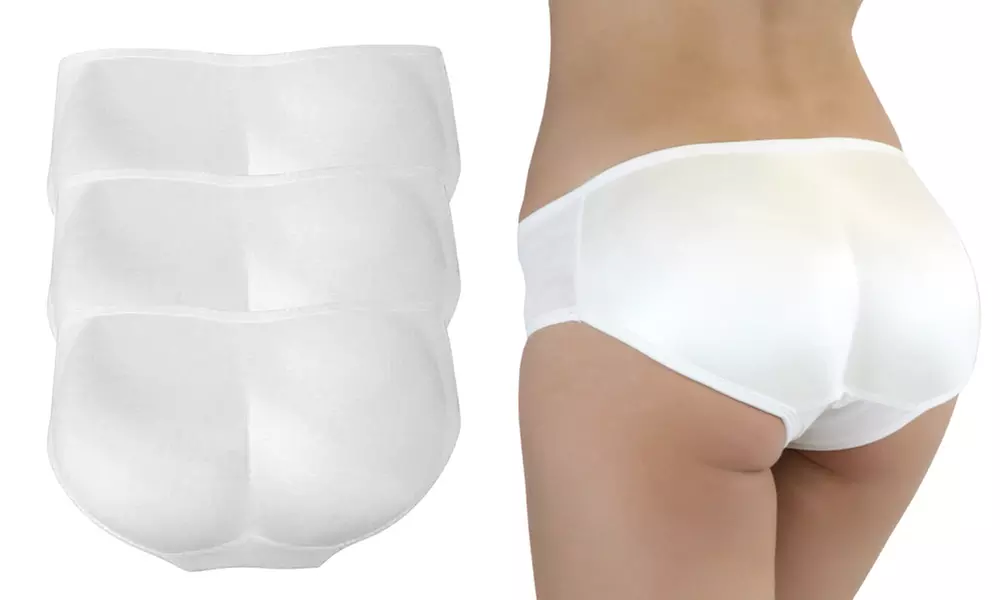 Women's Low-Rise Back Booster Padded Panties (3-Pack) - Second Medium