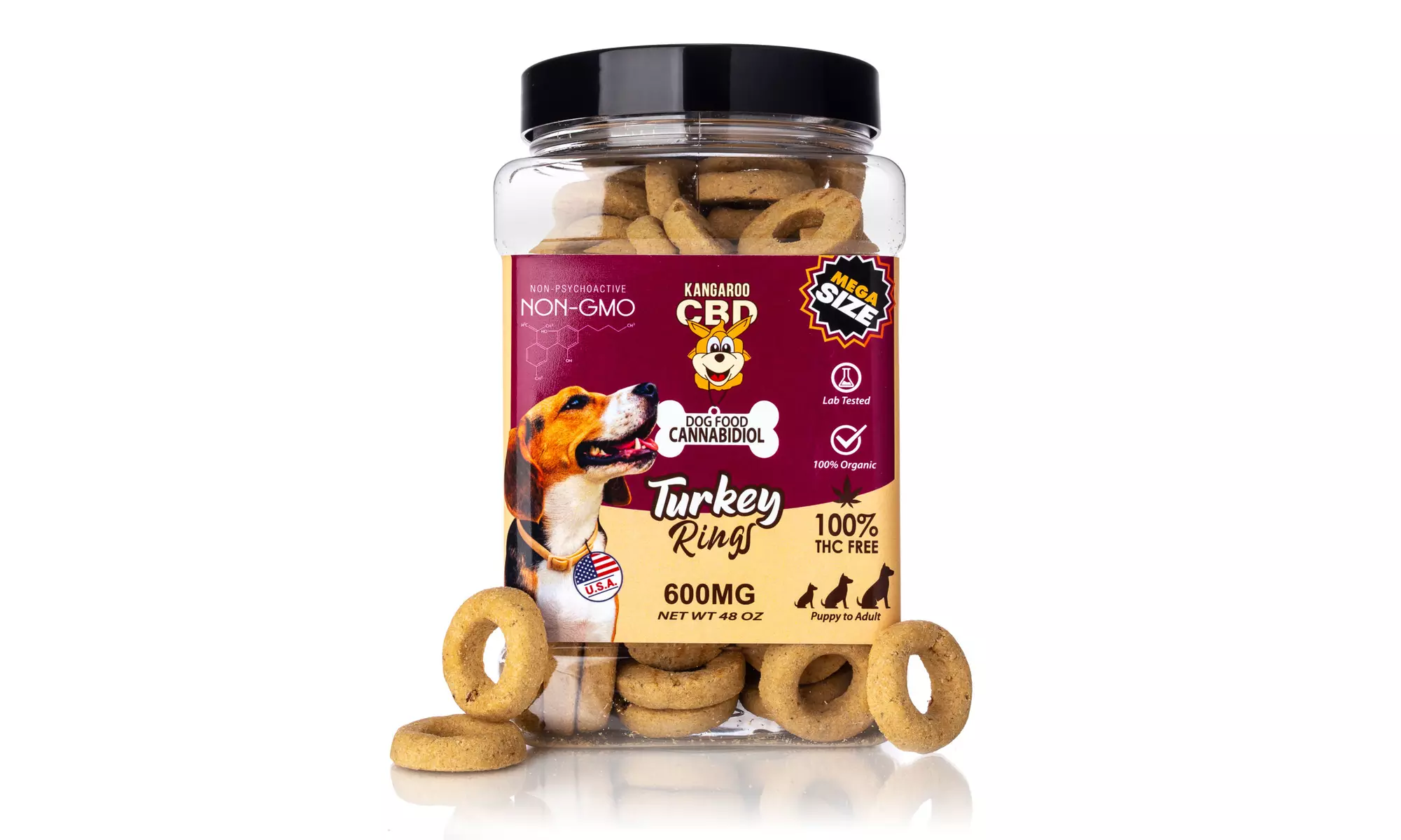 Mega Size 100% Organic CBD Infused Dog Treats (150MG - 600MG) from Kangaroo CBD